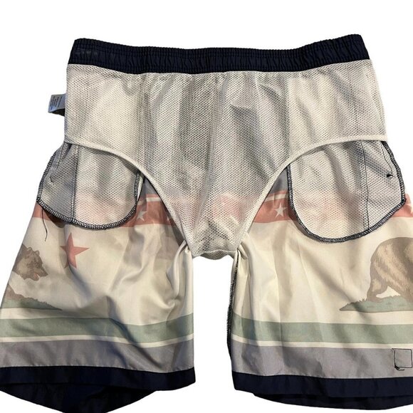 Brooklyn Cloth California Bear Swim Trunks - Navy and White - Picture 4 of 7